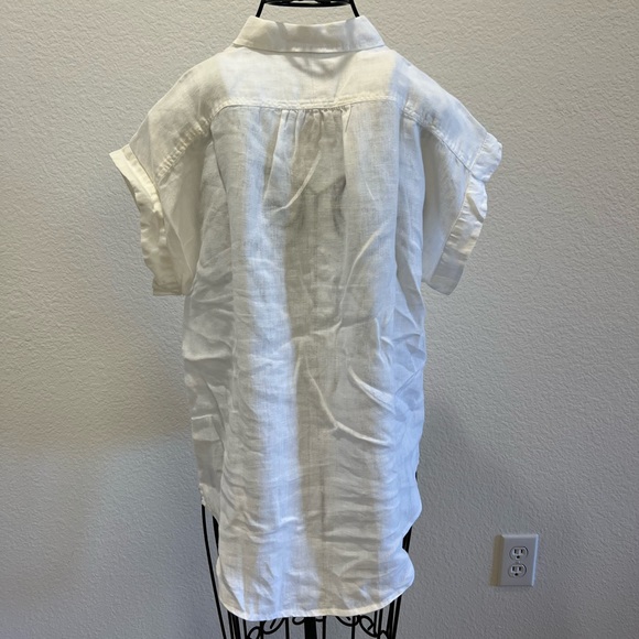 EUC Jcrew Linen Button Down Shirt White - Picture 4 of 4